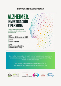 CEAFA aborda este martes en Santander los nuevos desaf&iacute;os de la enfermedad de Alzheimer