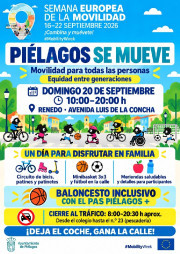 Pi&eacute;lagos realizar&aacute; este domingo una jornada sin coches por la Semana Europea de la Movilidad